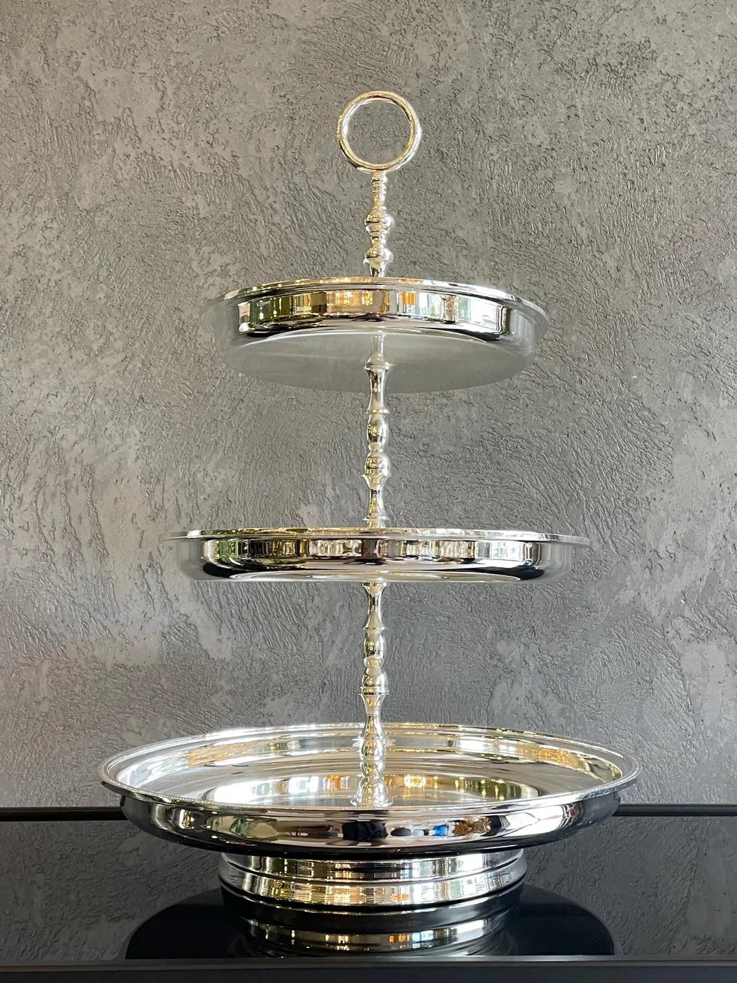 Trinity Cake Stand — handcrafted silver-plated cake stand, Istanbul Grand Bazaar