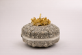Silver-plated bonbonniere with hand-applied gold accent detailing, handcrafted in Istanbul's Grand Bazaar