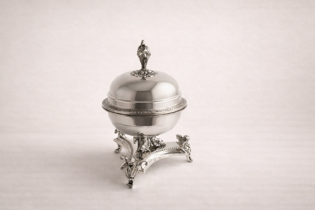 Imperial Caviar Server — handcrafted silver-plated caviar server, Istanbul Grand Bazaar