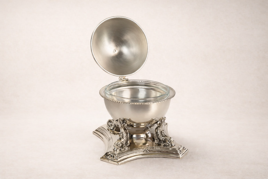 Globe Caviar Server — handcrafted silver-plated caviar server, Istanbul Grand Bazaar