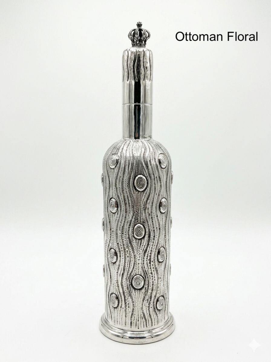 Imperial Crown Bottle — handcrafted silver-plated decorative bottle, Istanbul Grand Bazaar