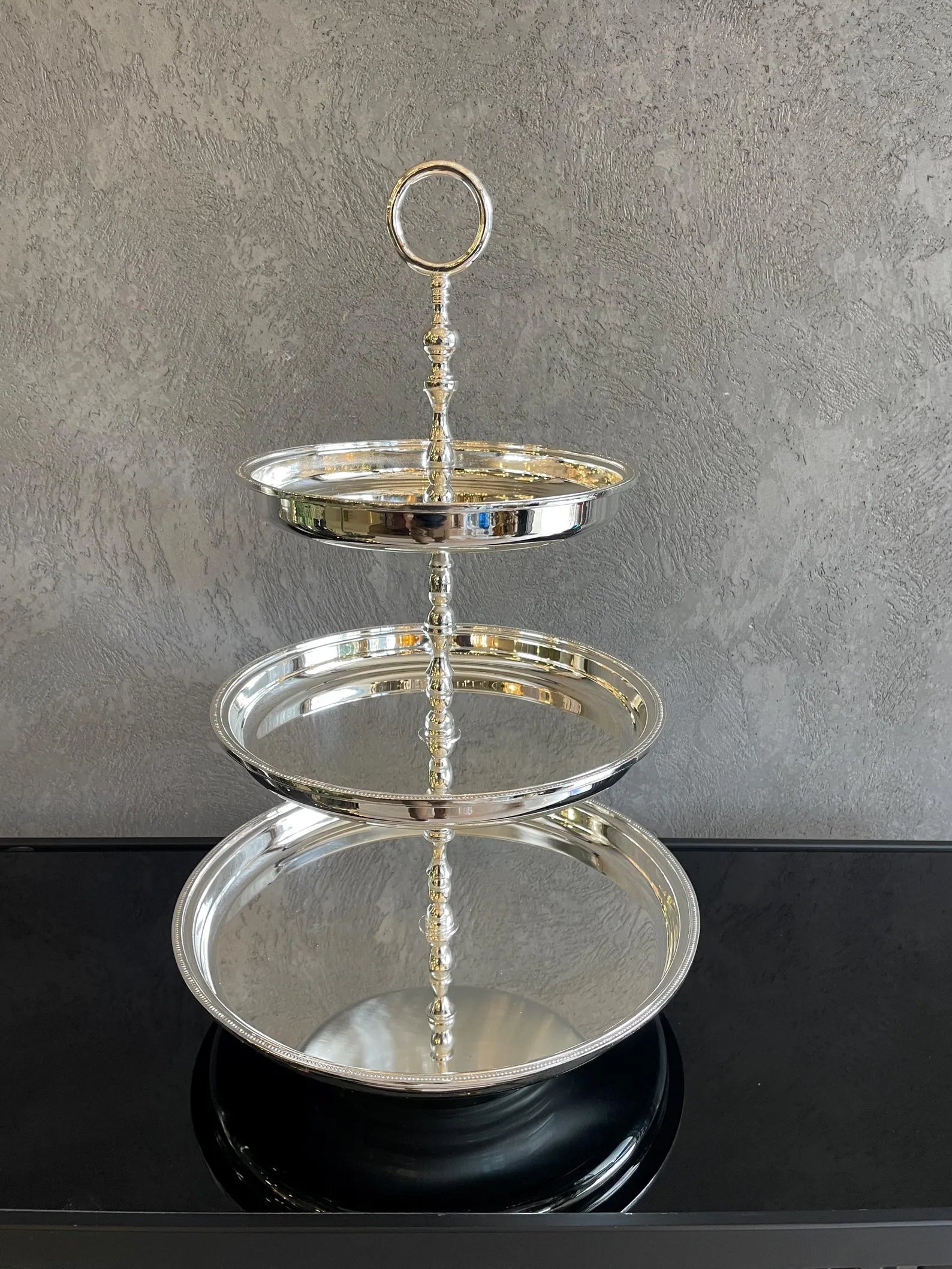 Trinity Cake Stand — handcrafted silver-plated cake stand, Istanbul Grand Bazaar