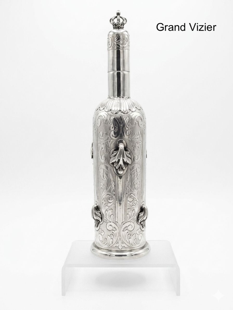 Imperial Crown Bottle — handcrafted silver-plated decorative bottle, Istanbul Grand Bazaar