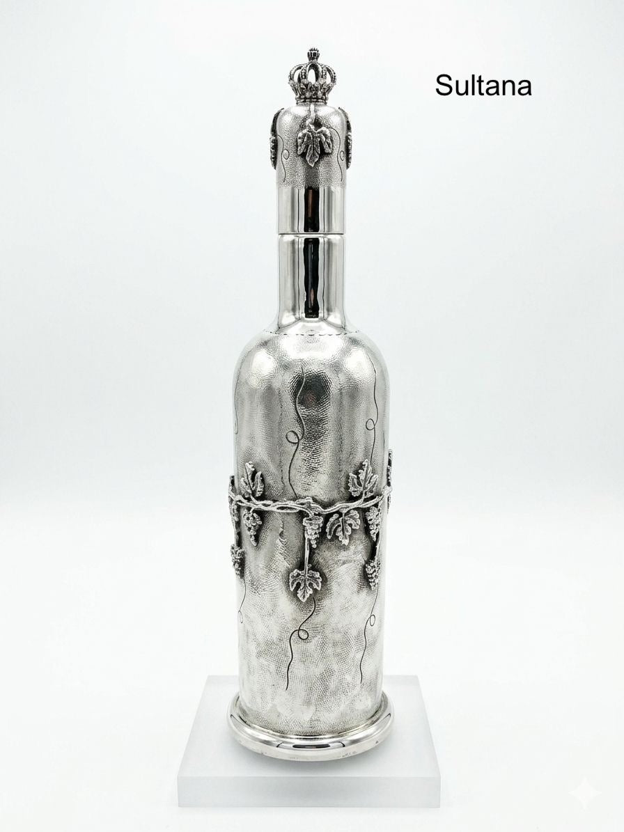 Imperial Crown Bottle — handcrafted silver-plated decorative bottle, Istanbul Grand Bazaar