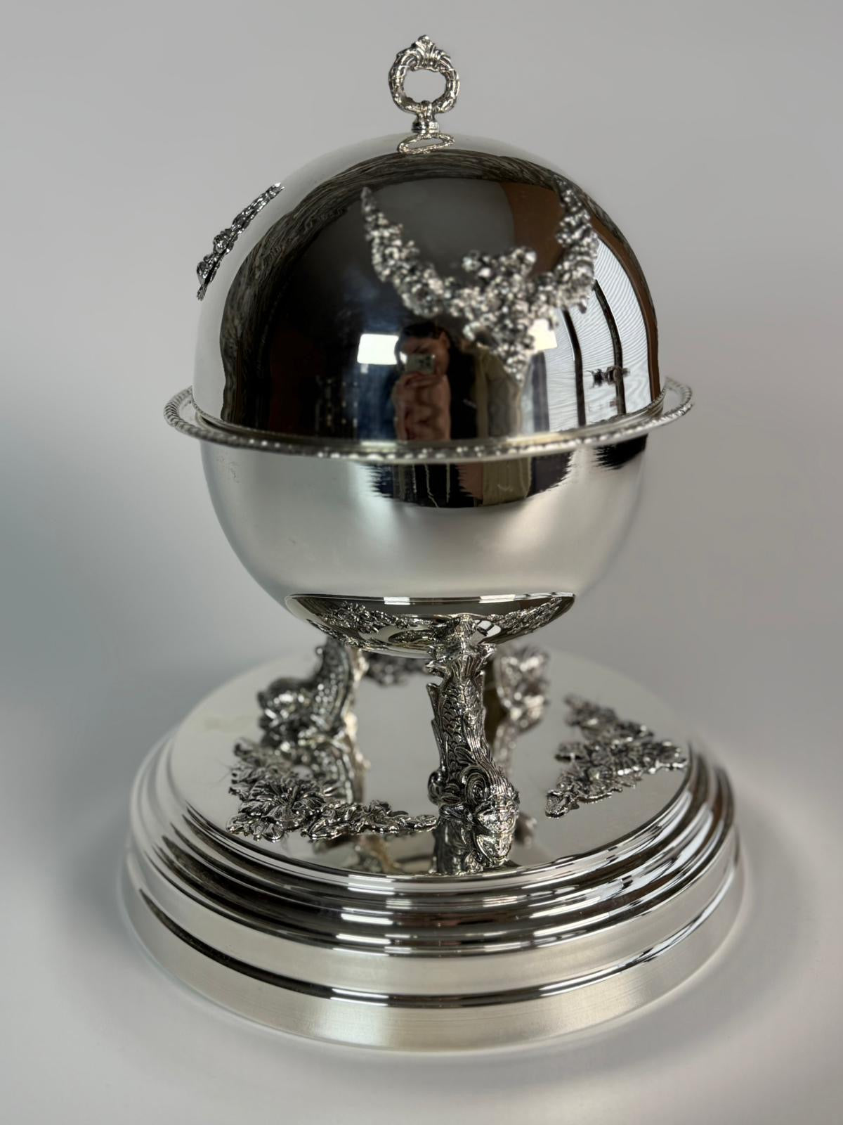 Globe Caviar Server — handcrafted silver-plated caviar server, Istanbul Grand Bazaar