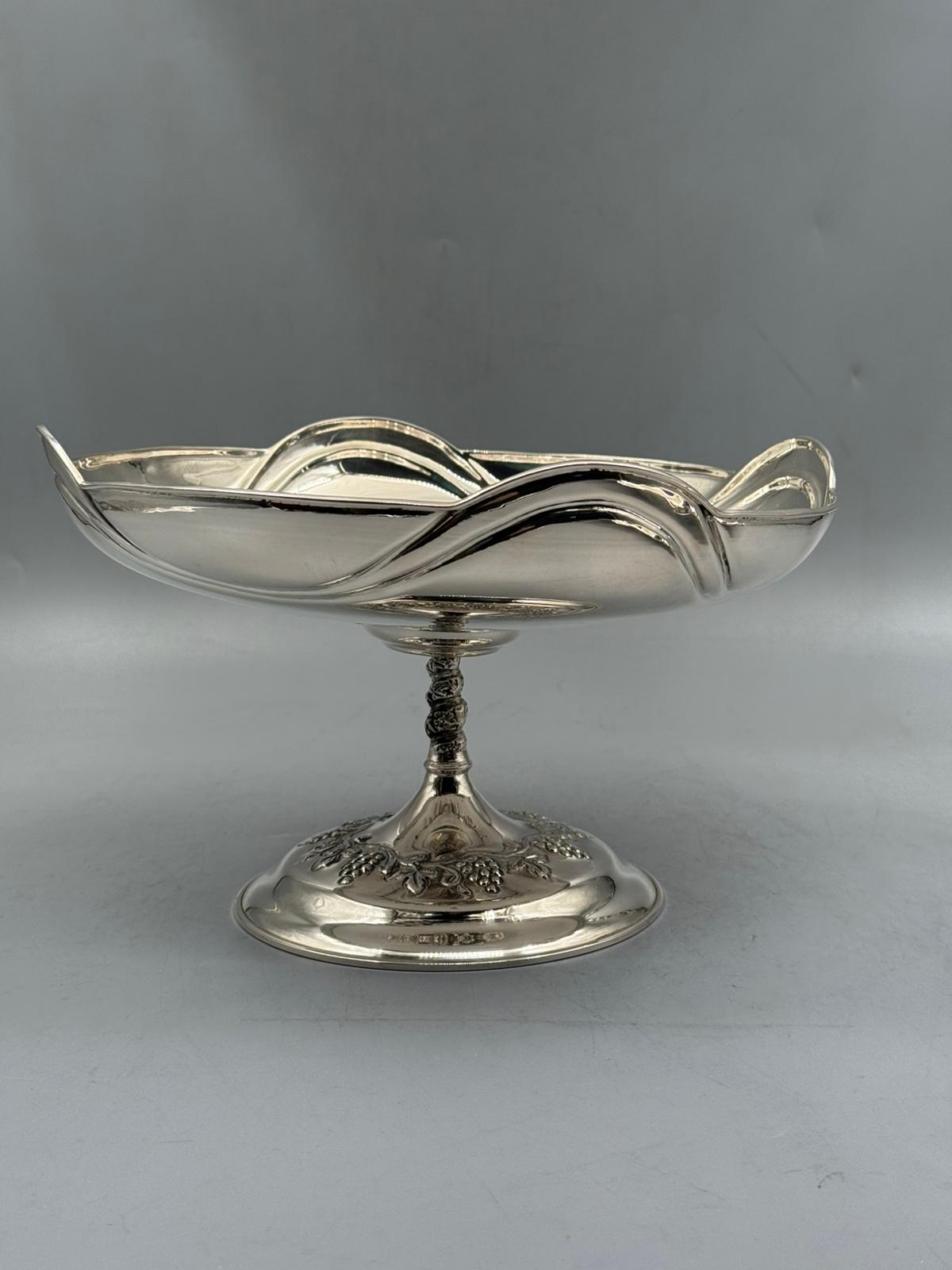 Scalloped Silver Cake Stand — handcrafted silver-plated cake stand, Istanbul Grand Bazaar