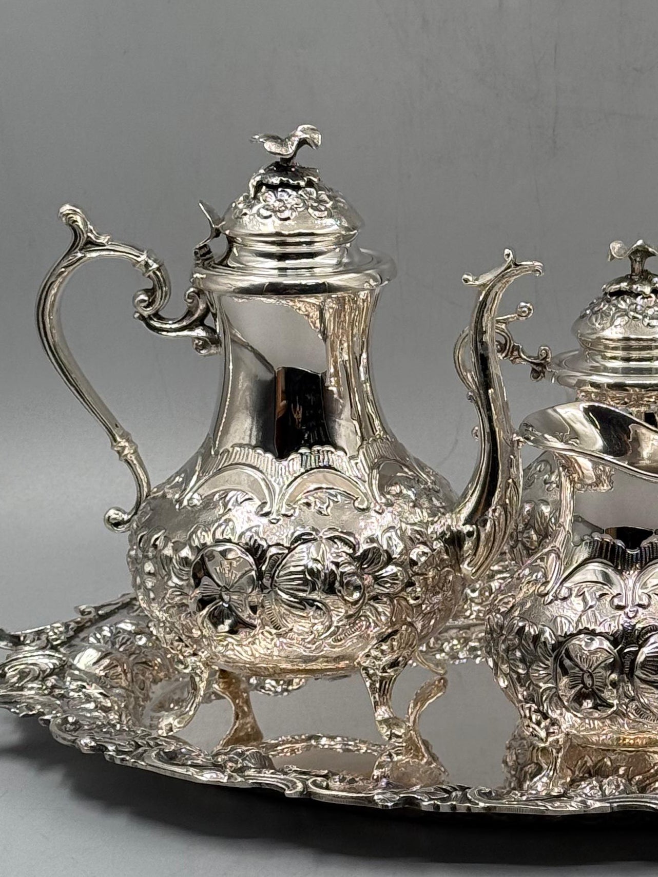 Rose Tea & Coffee Service — handcrafted silver-plated tea and coffee service, Istanbul Grand Bazaar