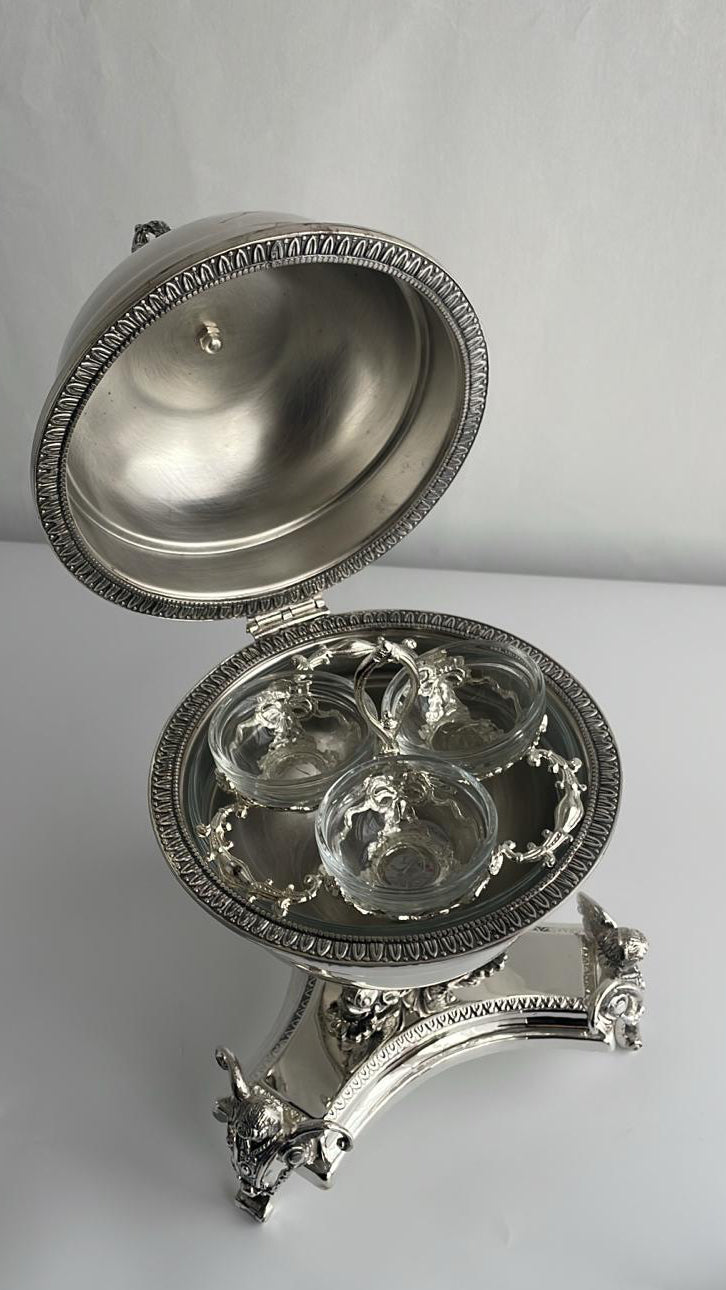 Imperial Caviar Server — handcrafted silver-plated caviar server, Istanbul Grand Bazaar