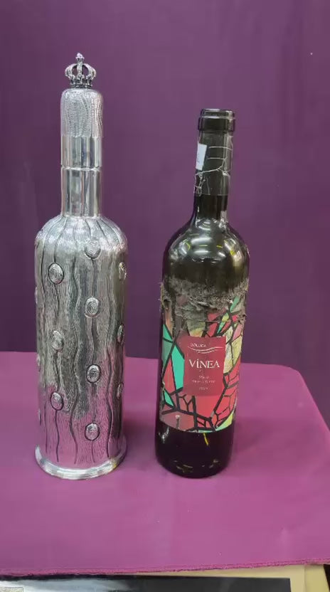 Imperial Crown Bottle — handcrafted silver-plated decorative bottle, Istanbul Grand Bazaar