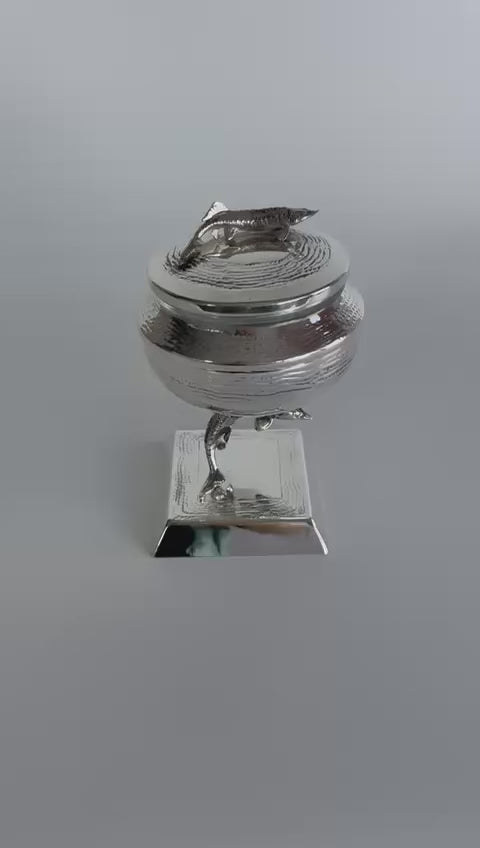 Sturgeon Caviar Server — handcrafted silver-plated caviar server, Istanbul Grand Bazaar